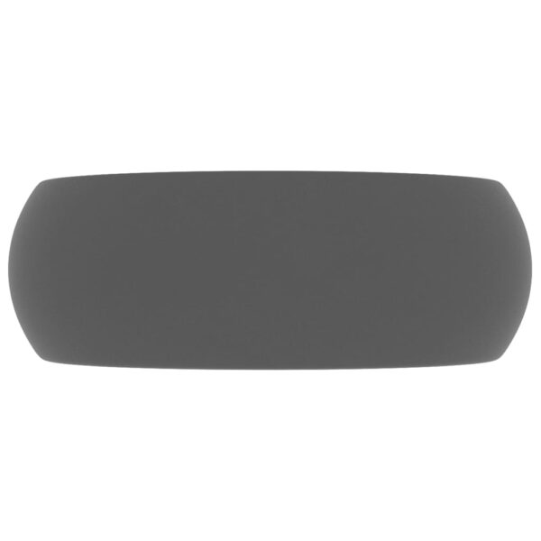 Luxury Wash Basin Round Matt Dark Grey 40x15 cm Ceramic