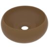 Luxury Wash Basin Round Matt Cream 40x15 cm Ceramic