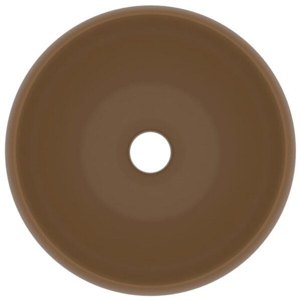 Luxury Wash Basin Round Matt Cream 40x15 cm Ceramic