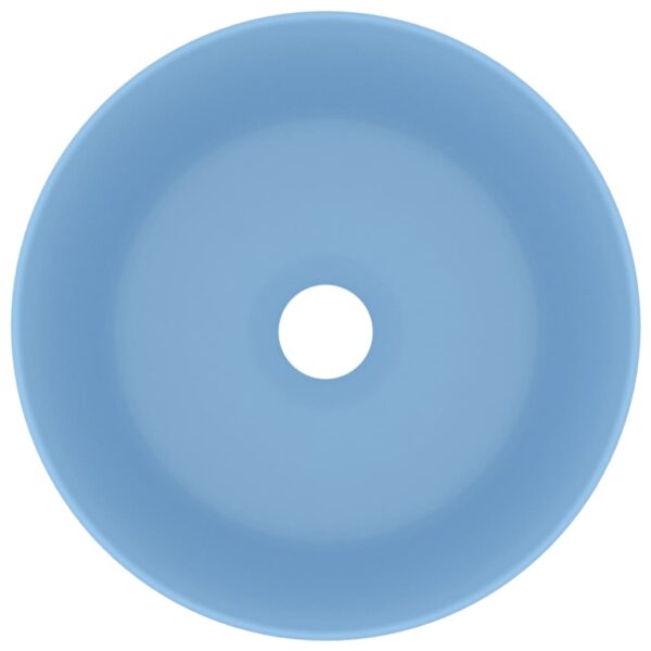 Luxury Wash Basin Round Matt Light Blue 40x15 cm Ceramic