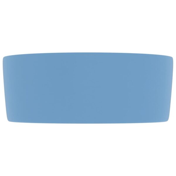 Luxury Wash Basin Round Matt Light Blue 40x15 cm Ceramic