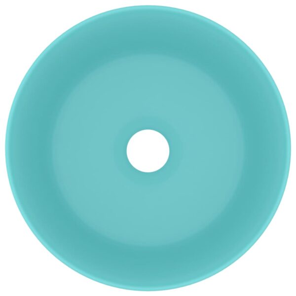 Luxury Wash Basin Round Matt Light Green 40x15 cm Ceramic