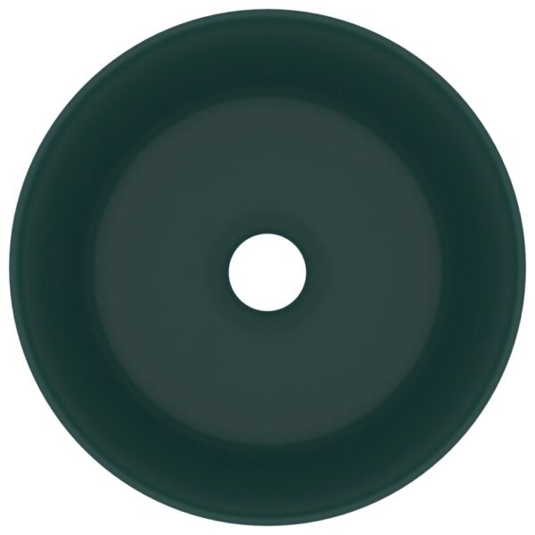 Luxury Wash Basin Round Matt Dark Green 40x15 cm Ceramic