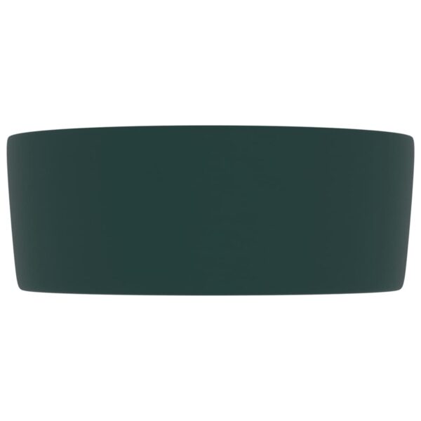 Luxury Wash Basin Round Matt Dark Green 40x15 cm Ceramic