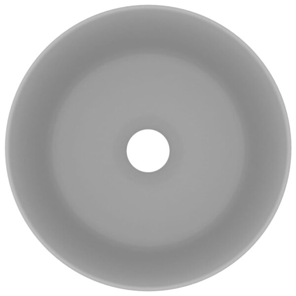 Luxury Wash Basin Round Matt Light Grey 40x15 cm Ceramic