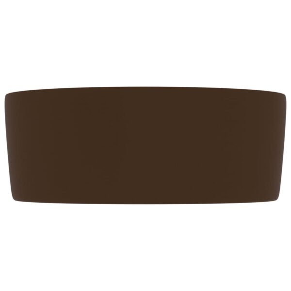 Luxury Wash Basin Round Matt Dark Brown 40x15 cm Ceramic