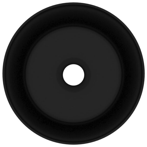 Luxury Wash Basin Round Matt Black 40x15 cm Ceramic