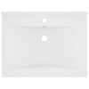 Luxury Basin with Faucet Hole Matt White 60x46 cm Ceramic