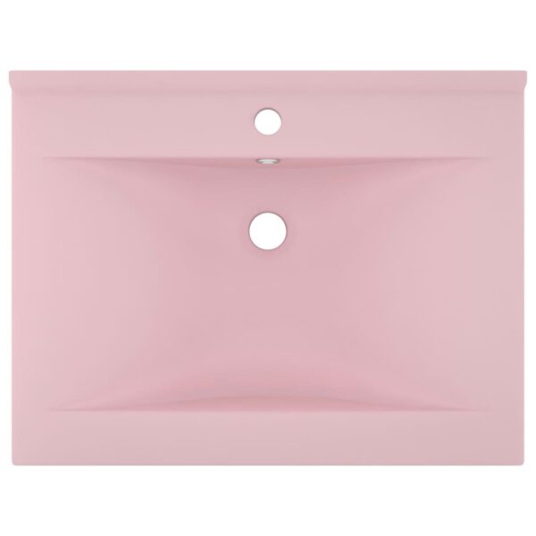 Luxury Basin with Faucet Hole Matt Pink 60x46 cm Ceramic