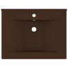 Luxury Basin with Faucet Hole Matt Dark Brown 60x46 cm Ceramic