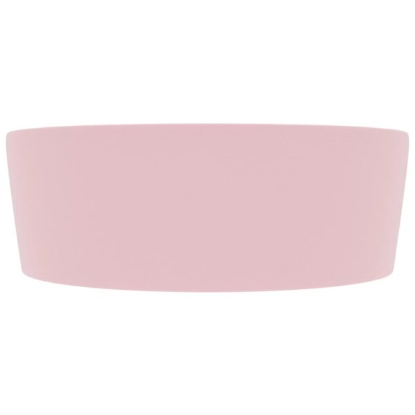 Luxury Wash Basin with Overflow Matt Pink 36x13 cm Ceramic