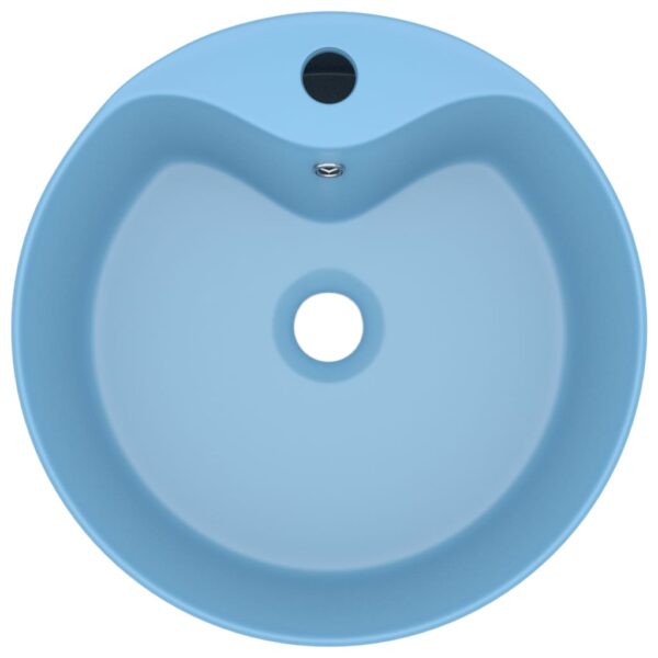 Luxury Wash Basin with Overflow Matt Light Blue 36x13 cm Ceramic