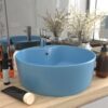 Luxury Wash Basin with Overflow Matt Light Blue 36x13 cm Ceramic