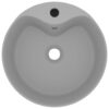 Luxury Wash Basin with Overflow Matt Light Grey 36x13 cm Ceramic
