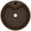 Luxury Wash Basin with Overflow Matt Dark Brown 36x13 cm Ceramic
