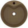 Luxury Wash Basin with Overflow Matt Cream 36x13 cm Ceramic