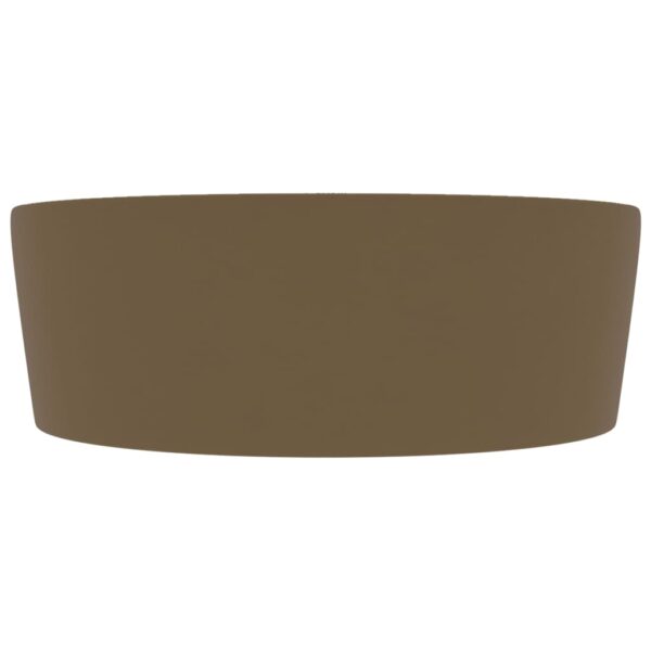 Luxury Wash Basin with Overflow Matt Cream 36x13 cm Ceramic