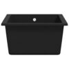 Kitchen Sink with Overflow Hole Black Granite