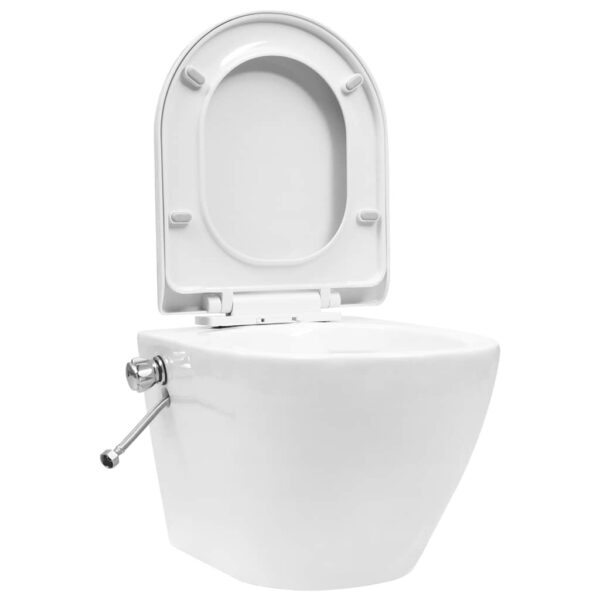 Wall Hung Rimless Toilet with Concealed Cistern Ceramic White