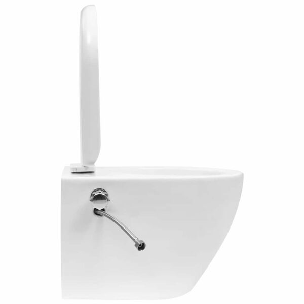 Wall Hung Rimless Toilet with Concealed Cistern Ceramic White