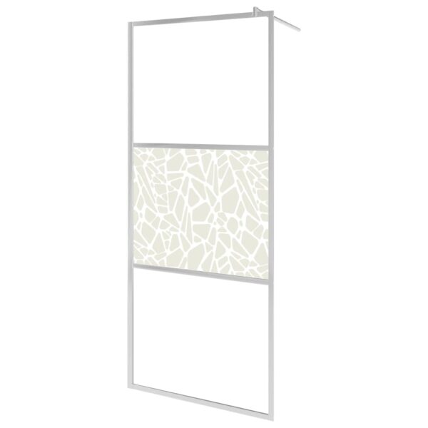 Walk-in Shower Wall ESG Glass with Stone Design 80x195 cm