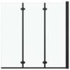 Folding Shower Enclosure 3 Panels ESG 130x138 cm Black