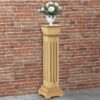 Classic Square Pillar Plant Stand Light Wood 17x17x66 cm MDF