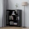 Vitrine Cabinet Black 82.5x30.5x115 cm Engineered Wood
