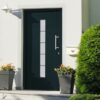 Front Door Aluminium and PVC Anthracite 100x210 cm