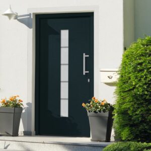 Front Door Aluminium and PVC Anthracite 100x210 cm