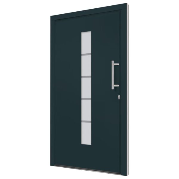 Front Door Aluminium and PVC Anthracite 100x210 cm