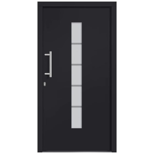 Front Door Aluminium and PVC Anthracite 100x200 cm