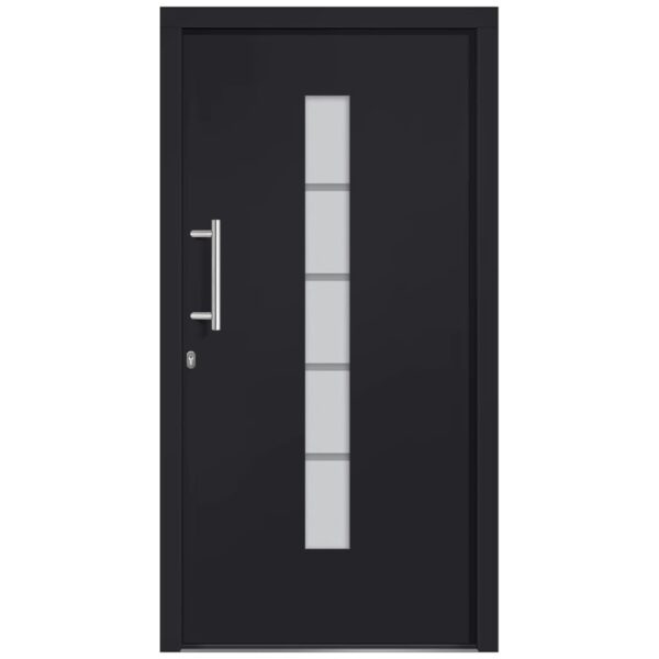 Front Door Aluminium and PVC Anthracite 110x210 cm