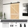 Sliding Door with Hardware Set 80x210 cm Solid Pine Wood