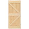 Sliding Door with Hardware Set 90x210 cm Solid Pine Wood