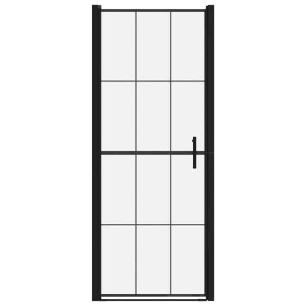 Shower Door Tempered Glass 91x195 cm Black