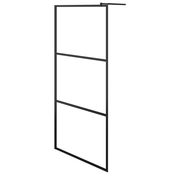 Walk-in Shower Wall with Clear ESG Glass Black 80x195 cm