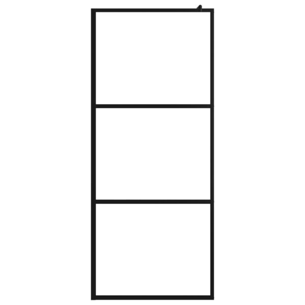 Walk-in Shower Wall with Clear ESG Glass Black 80x195 cm