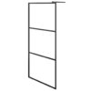 Walk-in Shower Wall with Clear ESG Glass Black 100x195 cm