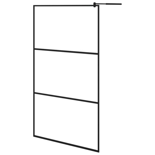 Walk-in Shower Wall with Clear ESG Glass Black 115x195 cm