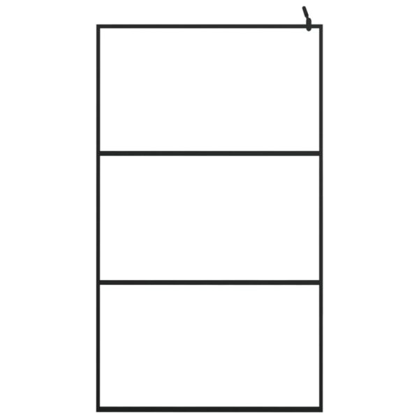 Walk-in Shower Wall with Clear ESG Glass Black 115x195 cm