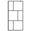 Walk-in Shower Wall with Tempered Glass Black 100x195 cm