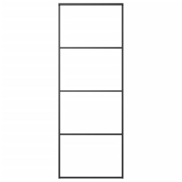 Sliding Door Aluminium and ESG Glass 76x205 cm Black