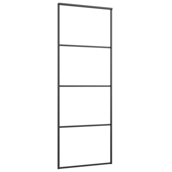 Sliding Door Aluminium and ESG Glass 76x205 cm Black