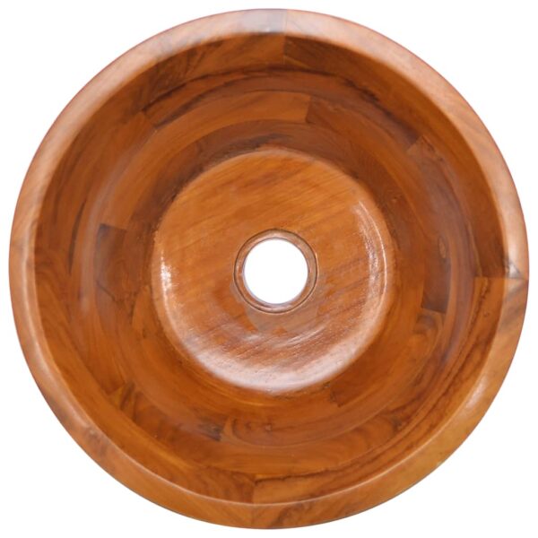 Basin Solid Teak Wood Î¦40x20 cm