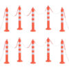 Traffic Control Bollards 10 pcs with Chain 75 cm PE
