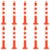 Traffic Control Bollards 10 pcs with Chain 75 cm PE