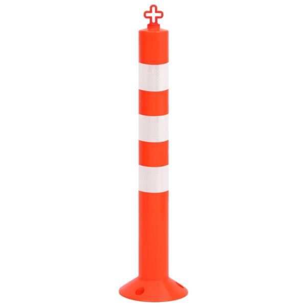 Traffic Control Bollards 10 pcs with Chain 75 cm PE