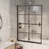 Folding Shower Enclosure ESG 100x140 cm Black