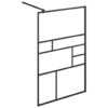 Walk-in Shower Wall with Clear ESG Glass 100x195 cm Black